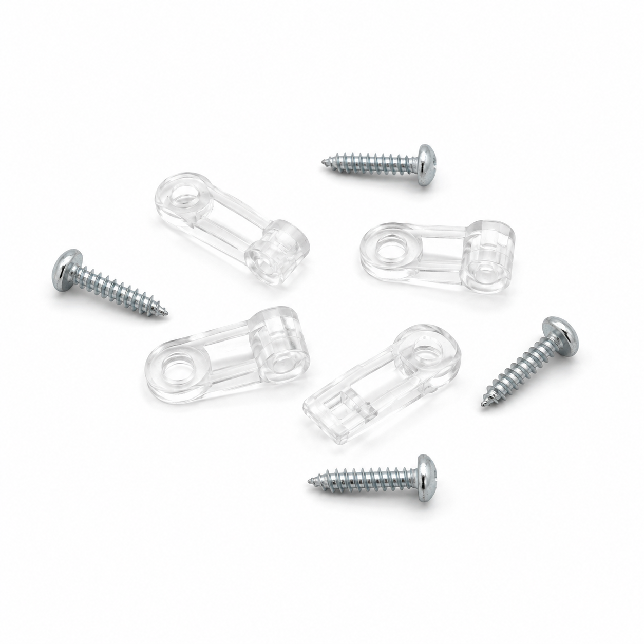 Clear Flat Swivel Clips - Pack of 4